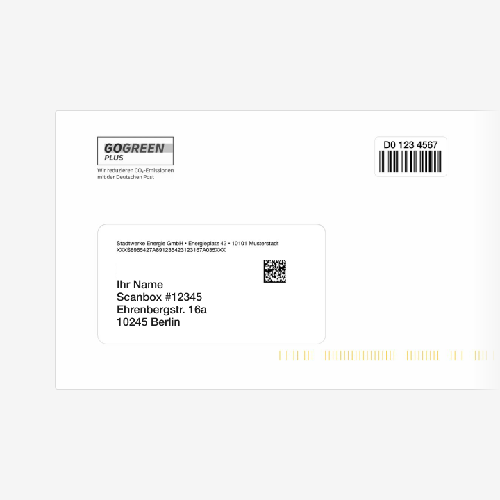 Illustration: Briefumschlag mit eigener Postadresse