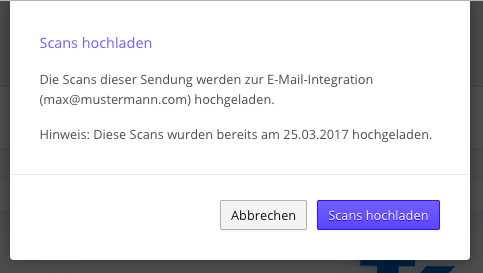 Manuelle Integration Anzeige Notiz